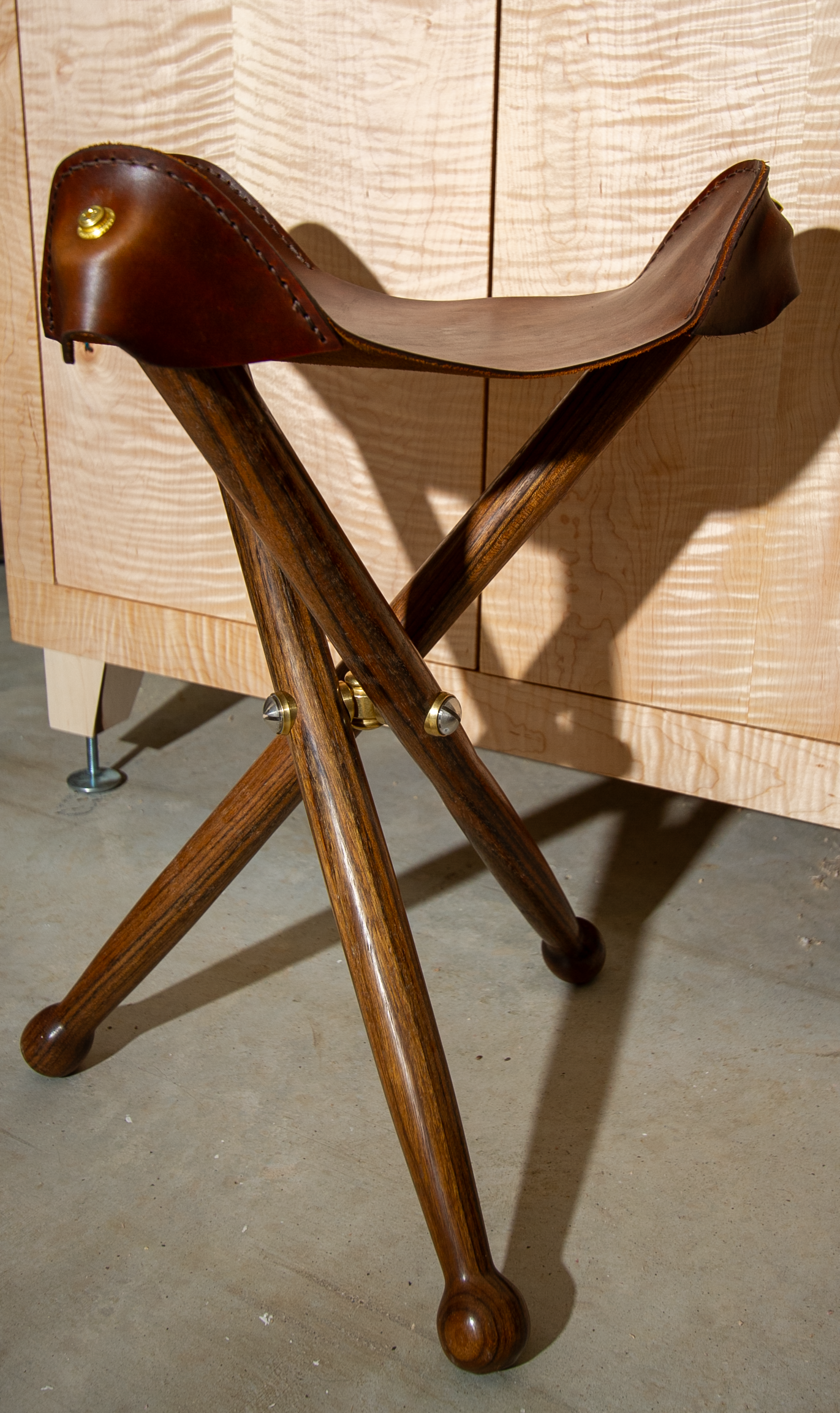 Campaign Stool - Argo Wood and Leather Works LLC. - #tag1# - #tag2# -  