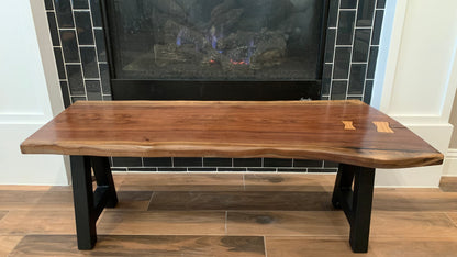 Walnut and Oak Bowtie Bench