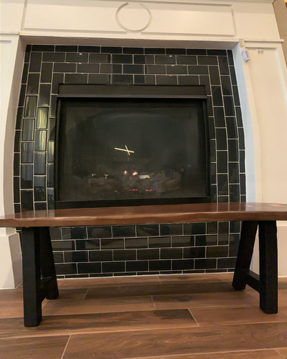 Walnut and Oak Bowtie Bench